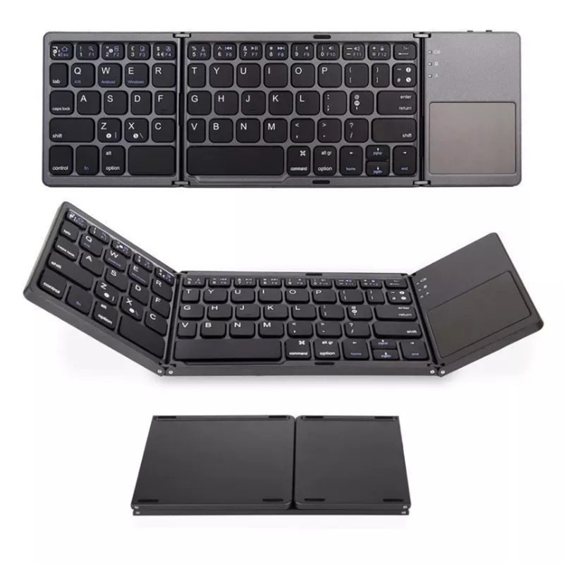 Folding Mini Keyboard Tablet Phone Computer Wireless Foldable Bluetooth Keyboard Multi-Function Button - Image 5