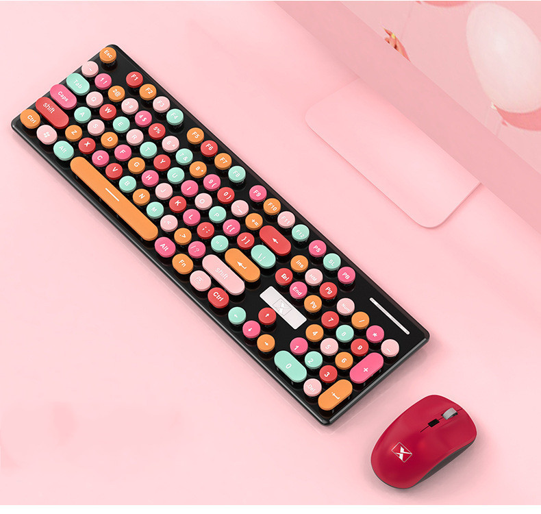 Rechargeable Candy Lipstick N620 Wireless Keyboard Mouse Set - Image 7