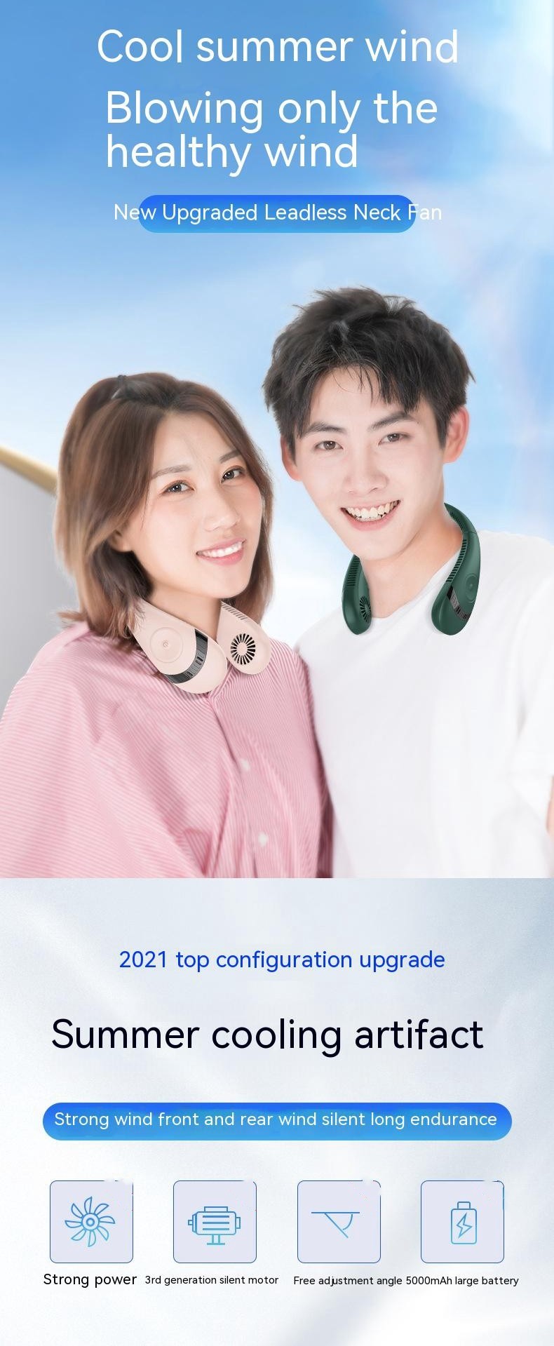 Hanging Neck Fan Neck Hanging Lazy Foldable Small Portable Hanging On Neck Portable - Image 10