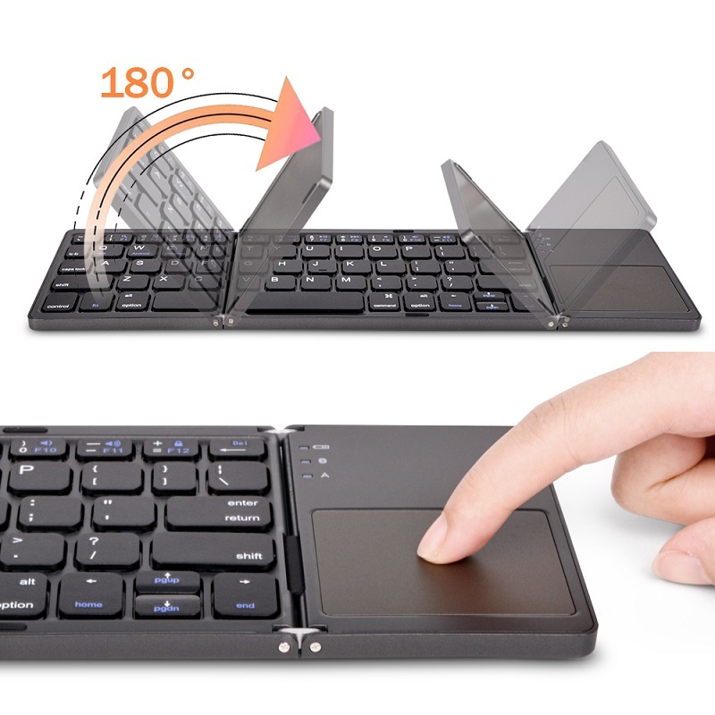 Folding Mini Keyboard Tablet Phone Computer Wireless Foldable Bluetooth Keyboard Multi-Function Button - Image 2