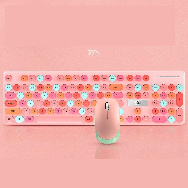 Rechargeable Candy Lipstick N620 Wireless Keyboard Mouse Set - Image 6