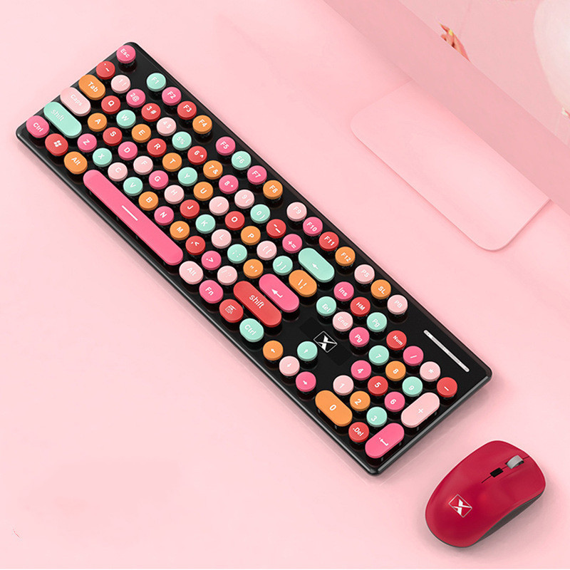 Rechargeable Candy Lipstick N620 Wireless Keyboard Mouse Set - Image 8