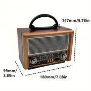 Vintage-Style Radio & Wireless Speaker Combo - TWS 5.0 Superior Sound Quality, AM/FM/SW Bands, Rechargeable, Supports TF/U Disk Play, Ideal Gift for Music Lovers - Image 5