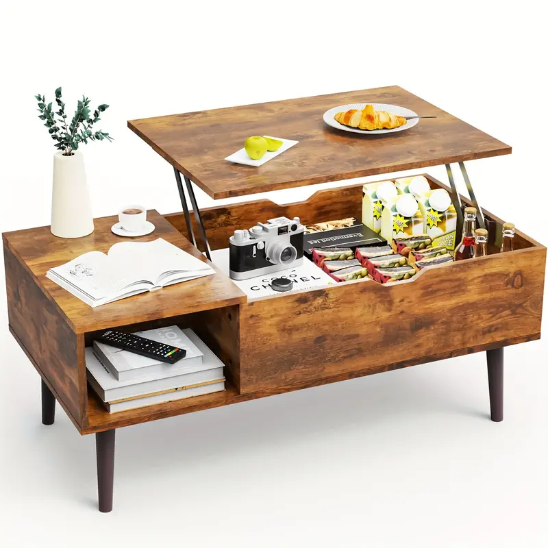 Hybirdmarket - Luxury Wooden Tea Table with Hydraulic Lifting Top - Image 4