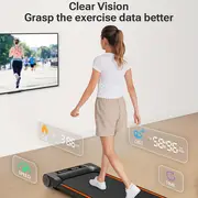 UREVO Walking Pad - 2.25HP Portable Under Desk Treadmill for Home Office, Walking Jogging, Space-Saving, Compact, and Foldable Design with Orange Color - Image 7