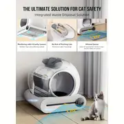 Hybirdmarket - 65L+9L Large Capacity Self-Cleaning Cat Litter Box