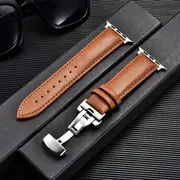 Hybirdmarket - Stylish PU Leather Butterfly Buckle Strap for Watch Series 8-1